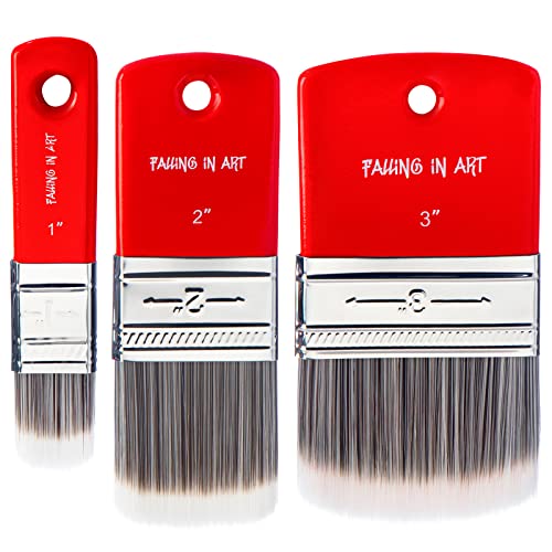 Falling in Art 3-teiliges Filbert-Paddel-Pinsel-Set, Skalenpinsel für Öl- und Acrylfarben (2,5 cm, 5,1 cm, 7,6 cm) von Falling in Art