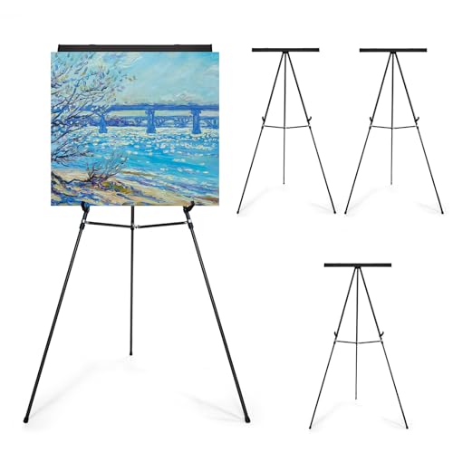 Falling in Art Aluminium-Klapphart-Staffelei mit verstellbarem Boden für Sitzungssaal, Whiteboard, Papierblöcke, Beschilderung, 160 cm hoch, Schwarz, 4 Stück von Falling in Art
