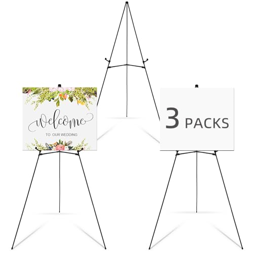 Falling in Art Display-Staffelei, 160 cm, sofort verstellbare Poster-Staffelei, leicht zusammenklappbar, tragbar, Stativ für Schilder, Poster, Hochzeit, hält 2,3 kg (3 Stück) von Falling in Art