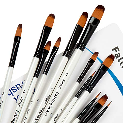 Falling in Art Filbert-Pinsel-Set, 12-teilig, Nylon, professionelle Pinsel für Aquarell, Ölmalerei, Acryl, Gesichtskörper, Nagelkunst, Handwerk, Steinmalerei Falling in Art Filbert-Pinsel-Set, 12-teilig, Nylon, professionelle Pinsel für Aquarell, Ölmalerei, Acryl, Gesichtskörper, Nagelkunst, Handwerk, Steinmalerei von Falling in Art