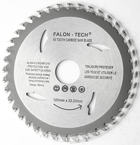 125x22,23 mm Sägeblatt, Kreissägeblatt für Holz mit 40 TCT-Zähnen von Falon-Tech