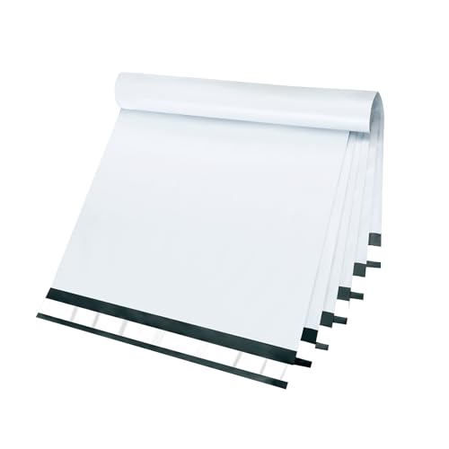 Famagic Versandtaschen aus Kunststoff, 29,1 x 66 cm, 12 Stück, kleine Versandtaschen, weiße Umschläge, selbstklebende Versandtaschen, wasserdicht, reißfest, Verpackungsbeutel von Famagic