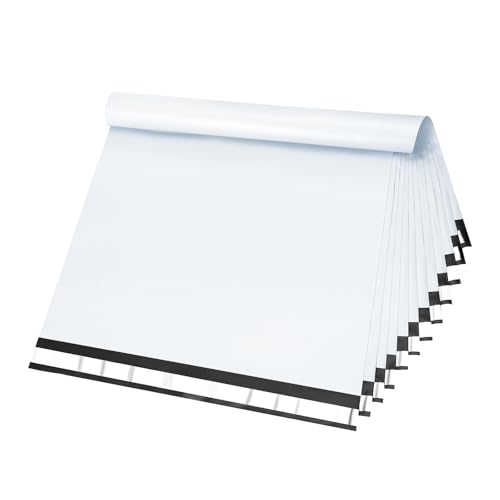 Famagic Versandtaschen aus Polymaterial, 43,2 x 53,3 cm, 50 Stück, weiße Umschläge, selbstklebende Versandtaschen, Kunststoff, wasserdicht und reißfest, 50 Stück Famagic Versandtaschen aus Polymaterial, 43,2 x 53,3 cm, 50 Stück, weiße Umschläge, selbstklebende Versandtaschen, Kunststoff, wasserdicht und reißfest, 50 Stück von Famagic