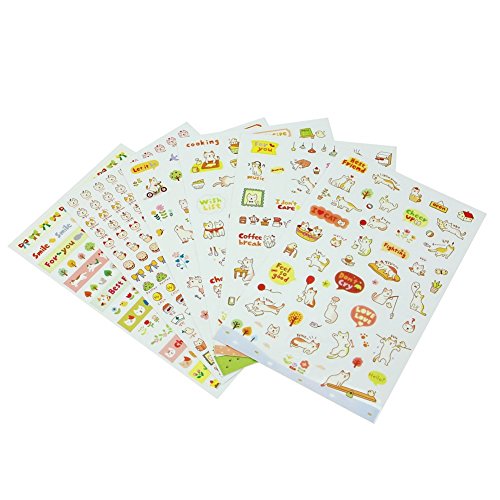 Kinder Katzen Feel Good Tagebuch Sticker 6 Blatt ca. 360 Stück | Aufkleber | Geschenk | Jungen | Mädchen | Kinder | Tagebuch | Schule | von Familienkalender