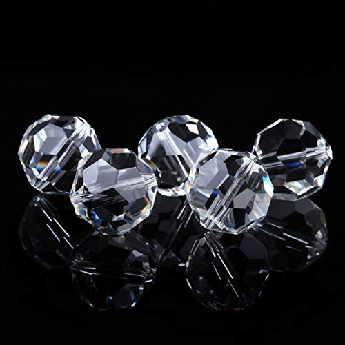 FAMLEAF Kristallglasperlen, rund, transparent, facettiert, Großpackung, Schmuckherstellung, 8 mm, 70 Stück von Famleaf