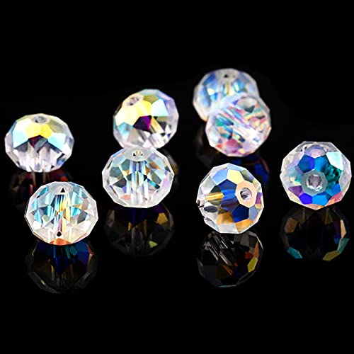 FAMLEAF Kristallglasperlen, 6 mm, 360 Stück, Glasperlen zur Schmuckherstellung, Briolette-Perlen, facettierte Briollette-Glasperlen, perfekt für die Herstellung von Armbändern, Weihnachtsschmuck von Famleaf