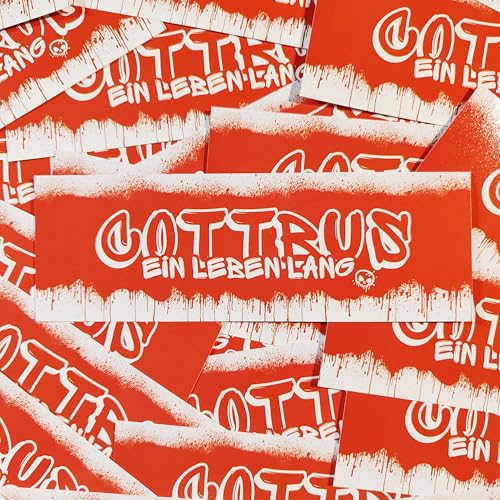 100x Cottbus Sticker/Aufkleber 'Ein Leben lang'/ Fußball Fanartikel/ 14,8x5,0 cm/PVC/wetterfest von Fan-Kultur Xperience