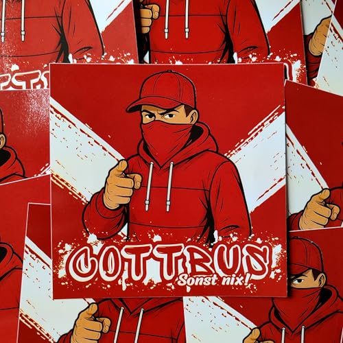 100x Cottbus Sticker/Aufkleber 'Sonst nix!'/ Fußball Fanartikel/ 10,5x10,5 cm/PVC/wetterfest von Fan-Kultur Xperience
