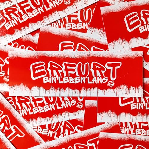 100x Erfurt Sticker/Aufkleber 'Ein Leben lang'/ Fußball Fanartikel/ 14,8x5,0 cm/PVC/wetterfest 100x Erfurt Sticker/Aufkleber 'Ein Leben lang'/ Fußball Fanartikel/ 14,8x5,0 cm/PVC/wetterfest von Fan-Kultur Xperience