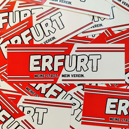 100x Erfurt Sticker/Aufkleber 'Mein Verein'/ Fußball Fanartikel/ 14,8x5,0 cm/PVC/wetterfest 100x Erfurt Sticker/Aufkleber 'Mein Verein'/ Fußball Fanartikel/ 14,8x5,0 cm/PVC/wetterfest von Fan-Kultur Xperience