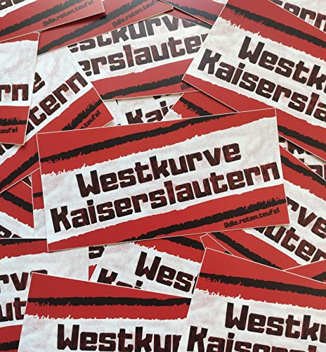 100x Kaiserslautern Sticker/Aufkleber 'Westkurve' #1/ Fußball Fanartikel/ 14,8x7,2 cm/PVC/wetterfest 100x Kaiserslautern Sticker/Aufkleber 'Westkurve' #1/ Fußball Fanartikel/ 14,8x7,2 cm/PVC/wetterfest von Fan-Kultur Xperience