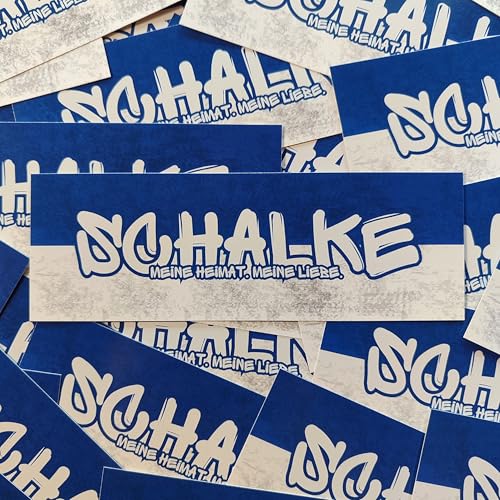 100x Schalke Sticker/Aufkleber 'Meine Liebe'/ 14,8x5,0 cm/PVC/wetterfest von Fan-Kultur Xperience