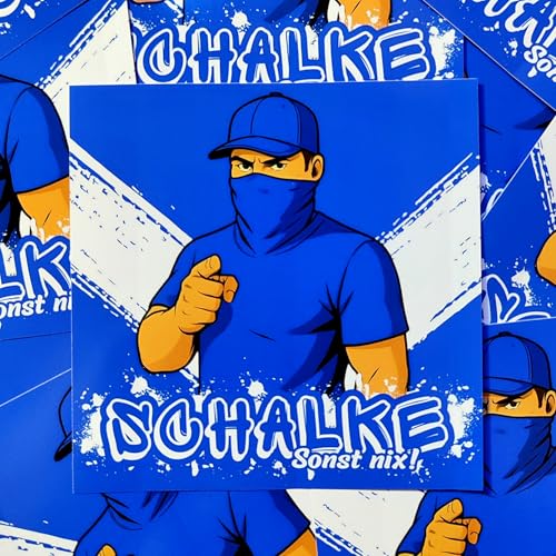 100x Schalke Sticker/Aufkleber 'Sonst nix!'/ 10,5x10,5 cm/PVC/wetterfest 100x Schalke Sticker/Aufkleber 'Sonst nix!'/ 10,5x10,5 cm/PVC/wetterfest von Fan-Kultur Xperience
