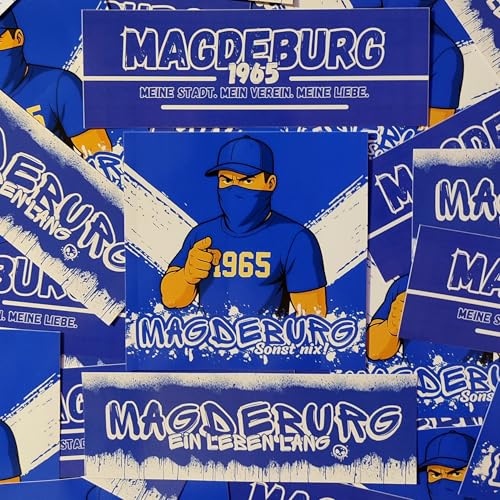 300x Magdeburg Sticker/Aufkleber Mix #2/ Fußball Fanartikel/PVC/wetterfest von Fan-Kultur Xperience