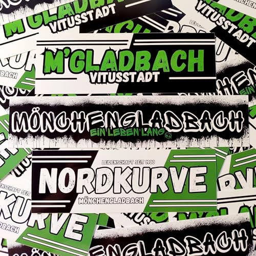 300x Mönchengladbach Sticker/Aufkleber Mix/Gladbach/Fußball Fanartikel/PVC/wetterfest von Fan-Kultur Xperience