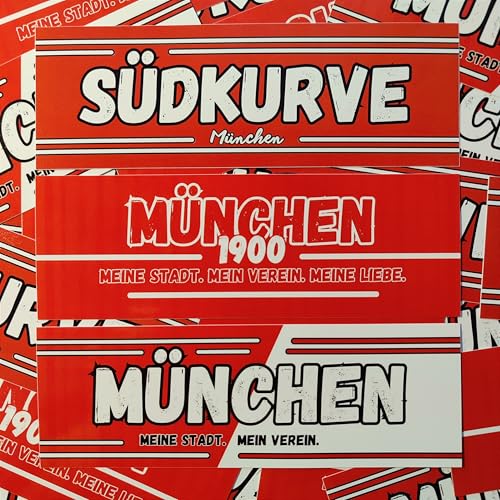 300x München Sticker/Aufkleber Mix/Südkurve, 1900, Mein Verein/Fußball Fanartikel/PVC/wetterfest 300x München Sticker/Aufkleber Mix/Südkurve, 1900, Mein Verein/Fußball Fanartikel/PVC/wetterfest von Fan-Kultur Xperience