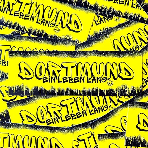 Fan-Kultur Xperience 100x Dortmund Sticker/Aufkleber 'Ein Leben lang'/ Fußball Fanartikel/ 14,8x5,0 cm/PVC/wetterfest Fan-Kultur Xperience 100x Dortmund Sticker/Aufkleber 'Ein Leben lang'/ Fußball Fanartikel/ 14,8x5,0 cm/PVC/wetterfest von Fan-Kultur Xperience