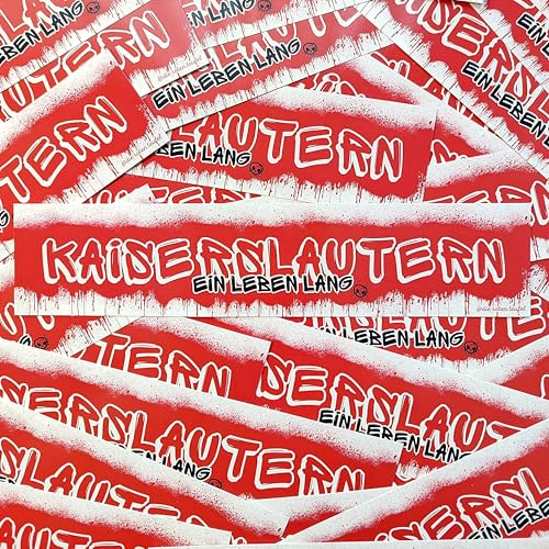 Fan-Kultur Xperience 100x Kaiserslautern Sticker/Aufkleber 'Ein Leben lang'/ Fußball Fanartikel/ 19,6x4,2 cm/PVC/wetterfest von Fan-Kultur Xperience