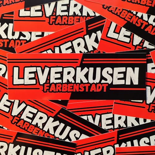Fan-Kultur Xperience 100x Leverkusen Sticker/Aufkleber 'Farbenstadt'/ Fußball Fanartikel/ 14,8x5,0 cm/PVC/wetterfest von Fan-Kultur Xperience
