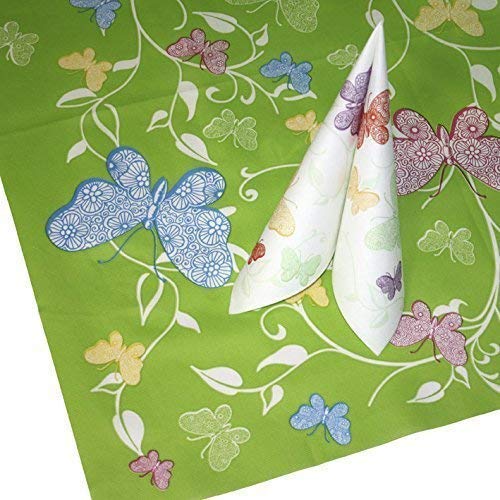3er-Set Tischdecken Tissue Frühling Schmetterling - 29658 Gr. ca. 80cm x 80m von Fan-O-Menal
