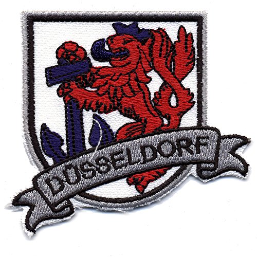 AUFNÄHER "DÜSSELDORF" - NEU Gr. ca. 5,5cm x 5 cm(01015) Stick Patches Applikation - Landeswappen Länderflagge Landesflagge Regionales von Fan-Omenal