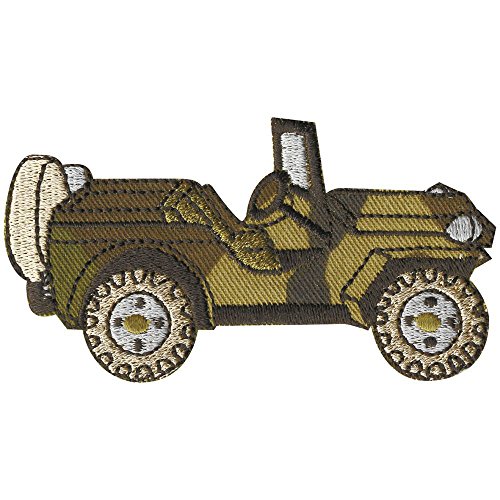 AUFNÄHER - Militärwagen - 06082 - Gr. ca. 8,5 x 5 cm - Patches Stick Applikation von Fan-Omenal