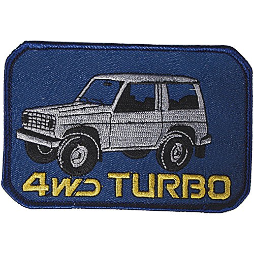 AUFNÄHER - Oldtimer 4WD Turbo - 04267 - Gr. ca. 11 x 7 cm - Patches Stick Applikation von Fan-Omenal