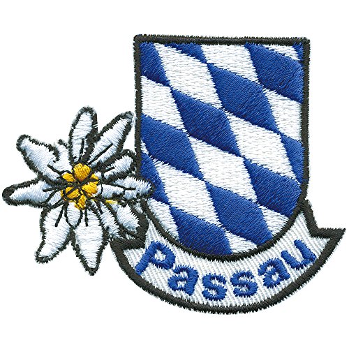 Aufnäher - PASSAU Edelweiss Blau - Weiss Rauten - 00058 - Gr. ca. 6,5cm x 6cm Aufnäher - PASSAU Edelweiss Blau - Weiss Rauten - 00058 - Gr. ca. 6,5cm x 6cm von Fan-Omenal