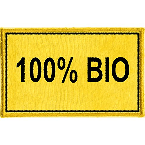 Aufnäher - Schild 100% Bio - 21703 - Gr. ca. 8 x 5 cm - Patches Stick Applikation von Fan-Omenal