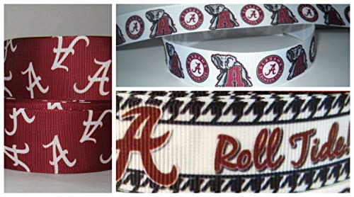Ripsband, 2,2 cm, 2,7 m, Alabama-Druck, für Haarschleifen, Bastelarbeiten, Geschenke und mehr von Fan shops USA