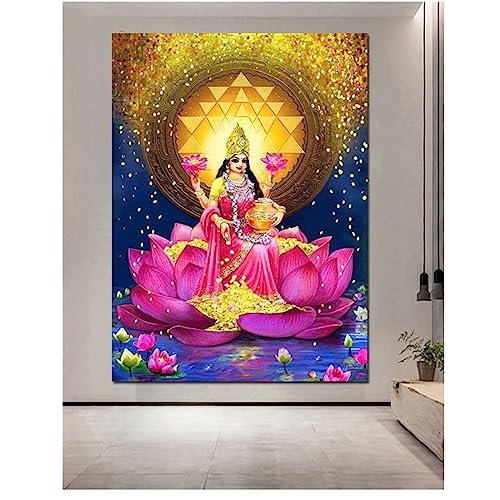 DIY Diamant Painting Bilder, 5D Diamond Painting Set, Göttin Lakshmi Gott Vollbohrer Diamond Art Painting Kits,Diamant Malerei Bilder Nach Zahlen,für Kinder Erwachsene, Wand Art Dekor 25x35cm von FanSee