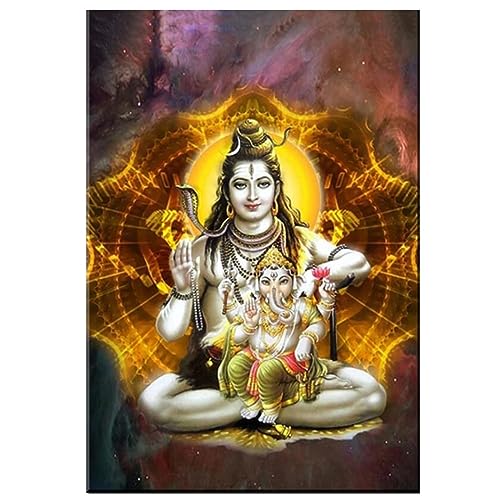 Diamond Painting,Diamant Painting Bilder, Gottheiten wie Shiva Luo Xiao 5D Diamant Painting Kit,DIY Kreuzstich Malerei Kits Voller Strass Stickerei Diamant Malerei Kunsthandwerk Wand Décor 80x100cm von FanSee