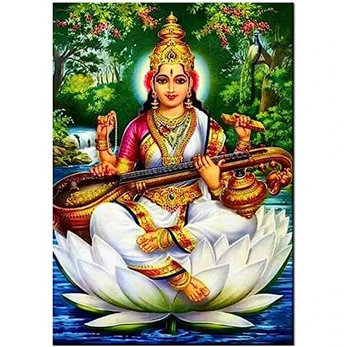 FanSee Diamond Painting,Diamant Painting Bilder, Göttin Saraswati Lotus 5D Diamant Painting Kit,DIY Kreuzstich Malerei Kits Voller Strass Stickerei Diamant Malerei Kunsthandwerk Wand Décor 30x40cm FanSee Diamond Painting,Diamant Painting Bilder, Göttin Saraswati Lotus 5D Diamant Painting Kit,DIY Kreuzstich Malerei Kits Voller Strass Stickerei Diamant Malerei Kunsthandwerk Wand Décor 30x40cm von FanSee