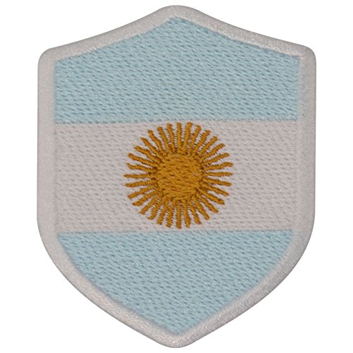 FanShirts4u Aufnäher - ARGENTINIEN - Wappen - 7 x 5,6cm - Bestickt Flagge Patch Badge Fahne Argentina (weiße Umrandung) von FanShirts4u