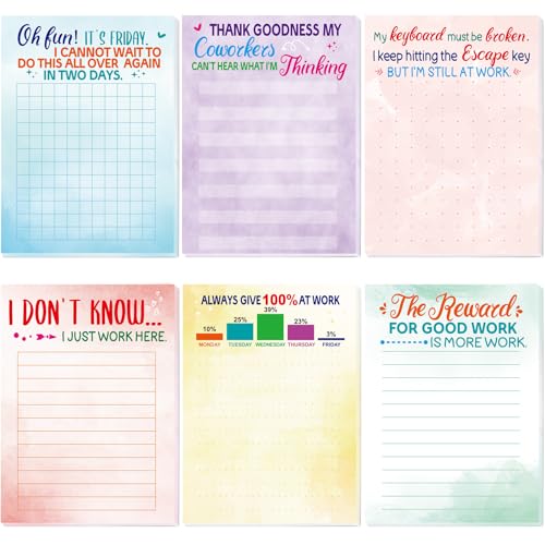 Lustige Notizblöcke mit Sprüchen Neuheit Memo Pads Weihnachten Gag Geschenk für Büro Arbeit Kollegen Mitarbeiter 6 Stück von Fancy Land