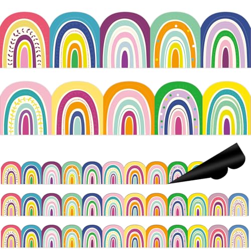 Magnetische Bordüre, Regenbogenfarben, gestanzt, magnetisch, Klassenzimmer-Dekoration, Boho-Pinnwand-Dekoration, 16 Stück von Fancy Land
