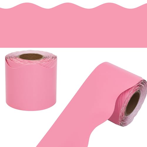 Pinnwand-Bordüre, Motiv: Dusty Rose, gewellte Bordüre für Klassenzimmer, Dekoration, Schulanfang, Dekoration, 15,8 m, eine Rolle von Fancy Land