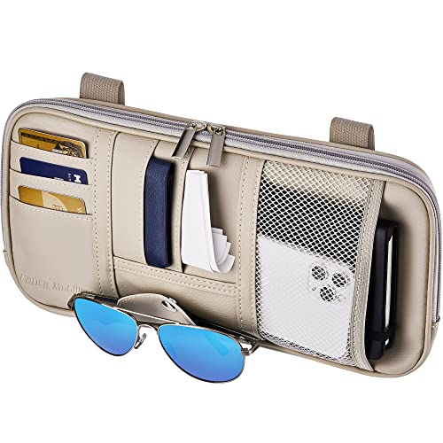 Fancy Mobility Auto Sonnenblende Organizer - Auto SUV & LKW Innenzubehör - Magnetverschluss für Brillenhalter und horizontale Taschen in voller Länge - Ermöglicht sicheres Fahren, 31 x 15,5 cm, Beige Fancy Mobility Auto Sonnenblende Organizer - Auto SUV & LKW Innenzubehör - Magnetverschluss für Brillenhalter und horizontale Taschen in voller Länge - Ermöglicht sicheres Fahren, 31 x 15,5 cm, Beige von Fancy Mobility