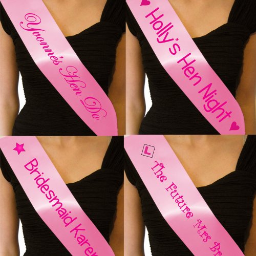 Personalisiert Rosa Schärpe Fuchsie Text Baby Pink Sash with Hot Pink Text pe... von Fancy Pants Store