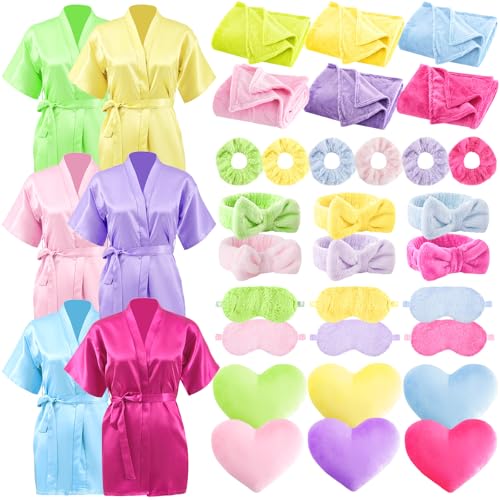Fanfanwin Partyzubehör, 36-teilig, 6 Spa-Bademäntel, Nachthemden, 6 Überwurfdecken, 6 Herzkissen, 6 Schlafmasken, 6 Stirnbänder, 6 Haargummis für Spa, Schlummer, Partyzubehör Fanfanwin Partyzubehör, 36-teilig, 6 Spa-Bademäntel, Nachthemden, 6 Überwurfdecken, 6 Herzkissen, 6 Schlafmasken, 6 Stirnbänder, 6 Haargummis für Spa, Schlummer, Partyzubehör von Fanfanwin