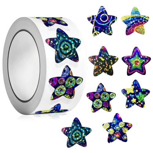 500 Stück Sterne Sticker, Stern Aufkleber Sterne, Glitzer Belohnung Sternaufkleber für Kinder Selbstklebend Etiketten für DIY Basteln Scrapbooking Dekoration Heimwerker Schule Schüler von FangBoJie