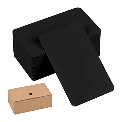 100 Stück Blanko-Karten, Kraftpapier, Karton, Etiketten, DIY, leere Kraftkarte, zum Basteln, Graffit und Nachrichten, 89 x 52 mm (schwarz) von Fangehong