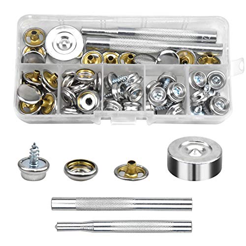 20 Set Druckknöpfe, Snaps Fastener mit Schraub, Edelstahl Druckknopf zum Anschrauben, 15 mm Snap Button Kit für Boot, Nähfrei Segeltuch Zelt Camping, 63 Stk 20 Set Druckknöpfe, Snaps Fastener mit Schraub, Edelstahl Druckknopf zum Anschrauben, 15 mm Snap Button Kit für Boot, Nähfrei Segeltuch Zelt Camping, 63 Stk von Fangehong