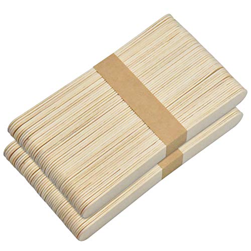 Fangehong 100 STK Holzstiele Eisstiele aus Holz, Holzstäbchen zum Basteln, Holzeisstiele Eisstäbchen für EIS, Basteln Holzspatel Natur Bastelhölzer für DIY Handwerk Bastelarbeiten von Fangehong