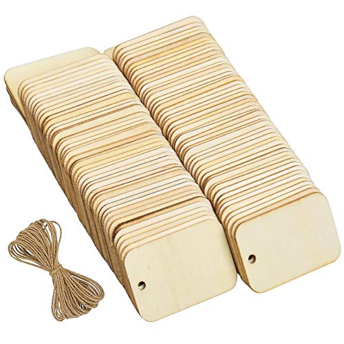 Fangehong 100 Stück Holz Rechteck Anhänger, Holz Geschenkanhänger mit Loch, Quadratische Holzanhänger mit Seil für Brandmalerei Malerei, DIY Kunsthandwerk, Dekoration, 34 * 52mm Fangehong 100 Stück Holz Rechteck Anhänger, Holz Geschenkanhänger mit Loch, Quadratische Holzanhänger mit Seil für Brandmalerei Malerei, DIY Kunsthandwerk, Dekoration, 34 * 52mm von Fangehong