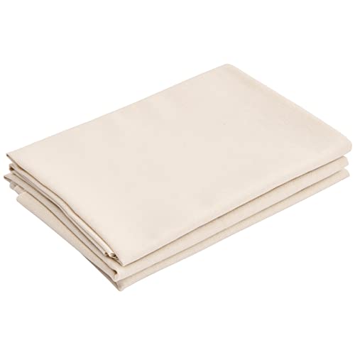 Fangehong 2 STK Stickerei Stoff, Weiß Leinenstoff Kreuzstich, Embroidery Fabric Handarbeiten Nähstoff für Basteln Nadeln, Bekleidungshandwerk, 50 cm x 71 cm, Beige von Fangehong