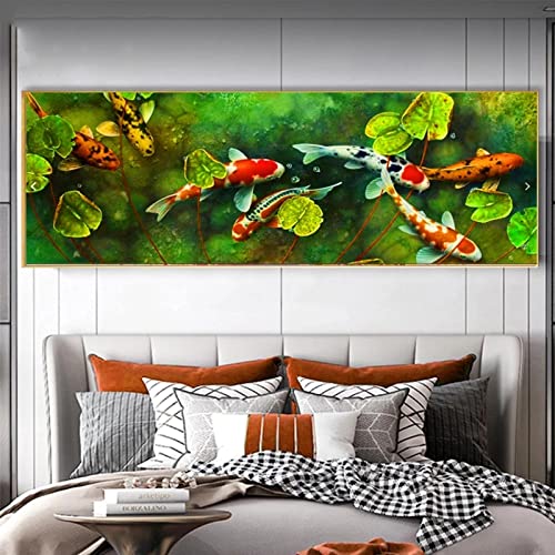 Diamond Painting Kits für Erwachsene,Teich Koi-Fische 5D DIY daiments painting Malen Nach Zahlen Große Voll Round Gem Dot Stickerei Mosaik Leinwand Kunst Handwerk für Hauptwanddekor Geschenk 90x30cm Diamond Painting Kits für Erwachsene,Teich Koi-Fische 5D DIY daiments painting Malen Nach Zahlen Große Voll Round Gem Dot Stickerei Mosaik Leinwand Kunst Handwerk für Hauptwanddekor Geschenk 90x30cm von Fangera