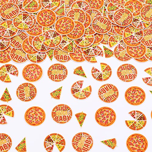 200 Stück Pizza-Party-Konfetti für Jungen und Mädchen – Pizza-Muster, Tischstreu-Konfetti mit Scheiben, Babyparty-Dekoration, Geburtstagsparty-Zubehör von Fangleland