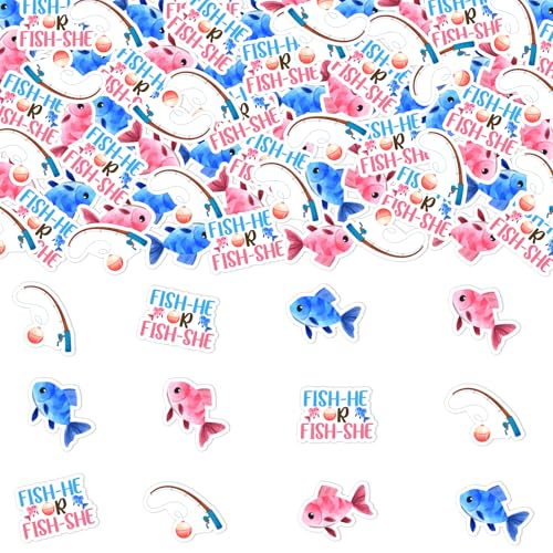 Fangleland 200 Stück Gone Fishing Konfetti, Fisch He oder Fish She Geschlecht Enthüllung Dekorationen Willkommen Baby Papier Tisch Streu Blau Rosa Junge oder Mädchen Babyparty Neutral Party Dekor Fangleland 200 Stück Gone Fishing Konfetti, Fisch He oder Fish She Geschlecht Enthüllung Dekorationen Willkommen Baby Papier Tisch Streu Blau Rosa Junge oder Mädchen Babyparty Neutral Party Dekor von Fangleland