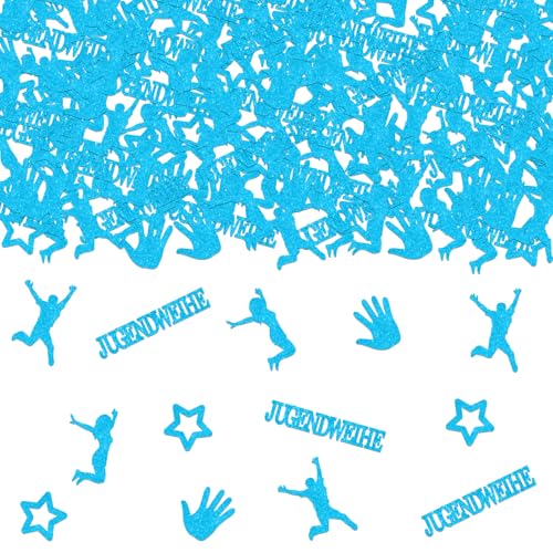Fangleland 200 Stück Jugendweihe Konfetti Blau, Glitzer Jugendweihe Tischdeko Jugendfeier Partyzubehör Motivkonfetti für Jungen Mädchen Fangleland 200 Stück Jugendweihe Konfetti Blau, Glitzer Jugendweihe Tischdeko Jugendfeier Partyzubehör Motivkonfetti für Jungen Mädchen von Fangleland